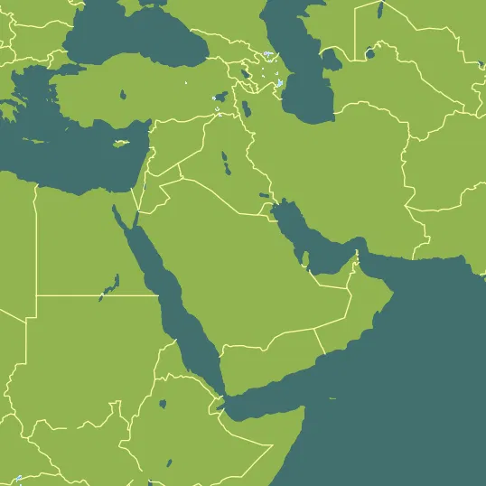 Map with Saudi Arabia in the center and a precipitation layer on top.