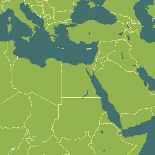 Map with Egypt in the center and a precipitation layer on top.