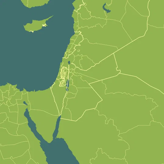 Map with Jordan in the center and a precipitation layer on top.