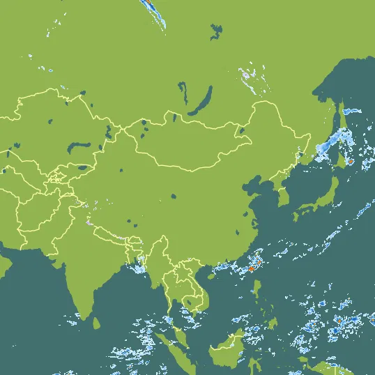 Map with China in the center and a precipitation layer on top.