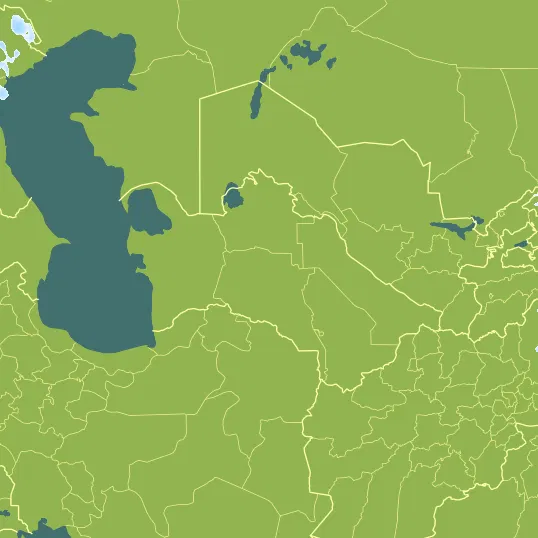 Map with Turkmenistan in the center and a precipitation layer on top.