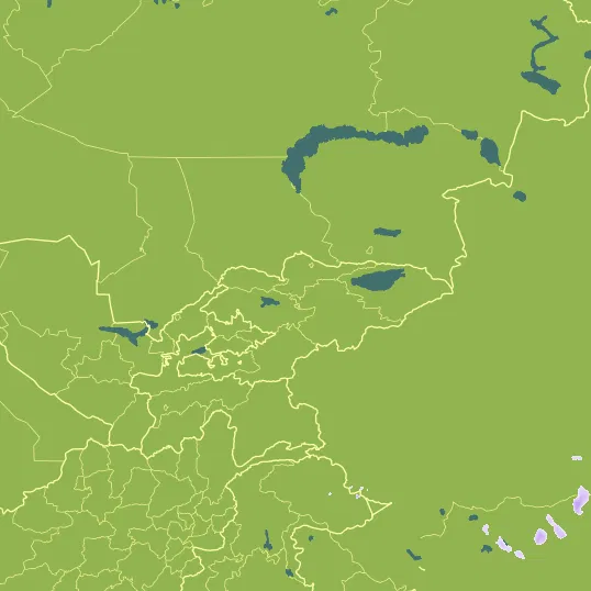 Map with Kyrgyzstan in the center and a precipitation layer on top.