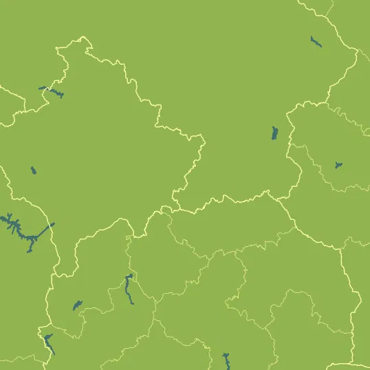 Map with Kosovo in the center and a precipitation layer on top.