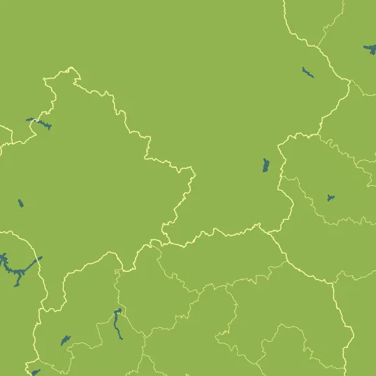 Map with Kosovo in the center and a precipitation layer on top.