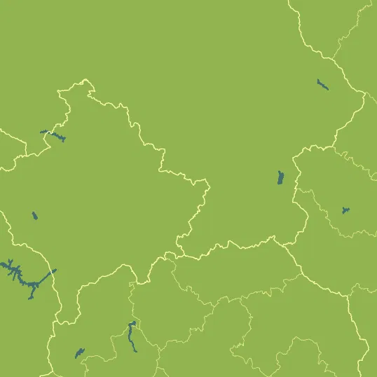 Map with Kosovo in the center and a precipitation layer on top.