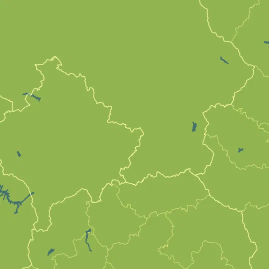 Map with Kosovo in the center and a precipitation layer on top.