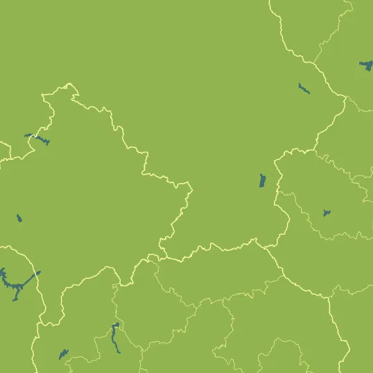 Map with Kosovo in the center and a precipitation layer on top.