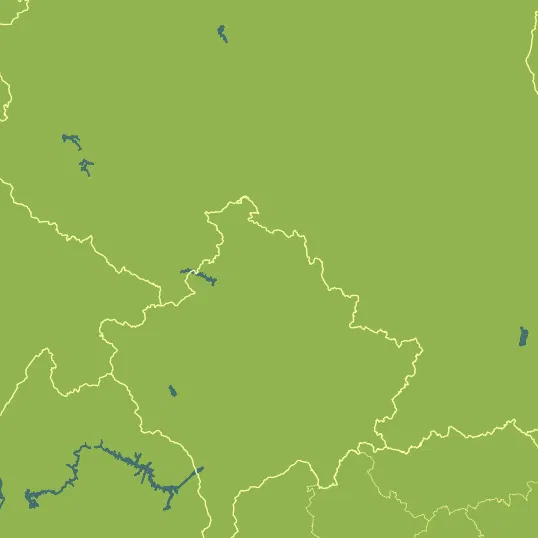 Map with Kosovo in the center and a precipitation layer on top.