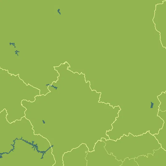 Map with Kosovo in the center and a precipitation layer on top.