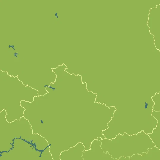 Map with Kosovo in the center and a precipitation layer on top.