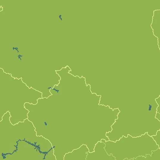 Map with Kosovo in the center and a precipitation layer on top.