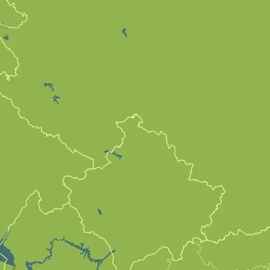 Map with Kosovo in the center and a precipitation layer on top.