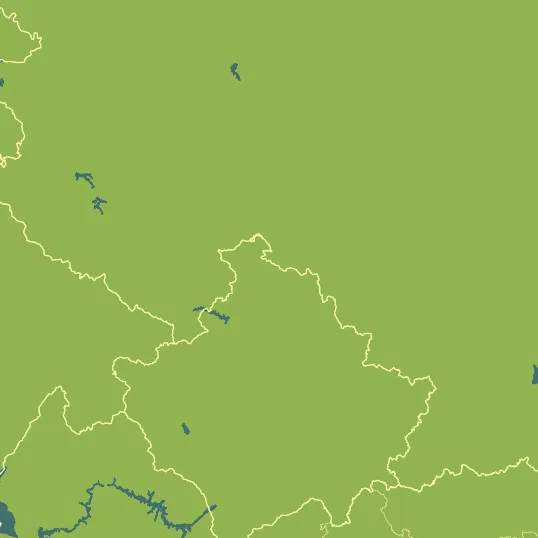 Map with Kosovo in the center and a precipitation layer on top.