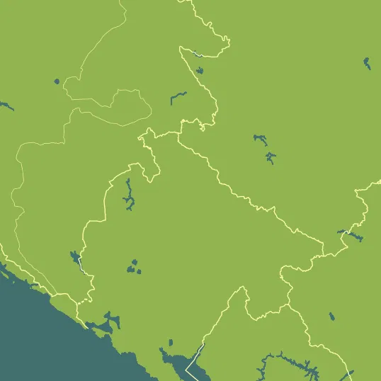 Map with Montenegro in the center and a precipitation layer on top.