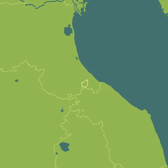 Map with San Marino in the center and a precipitation layer on top.