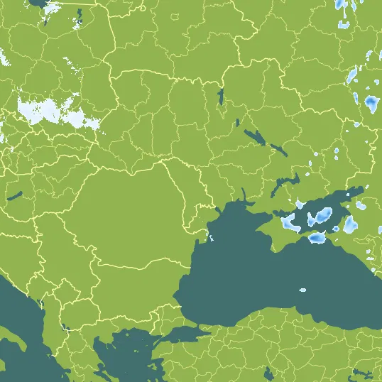 Map with Moldova in the center and a precipitation layer on top.