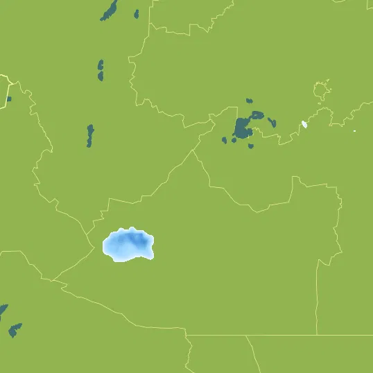 Map with Kazakhstan in the center and a precipitation layer on top.